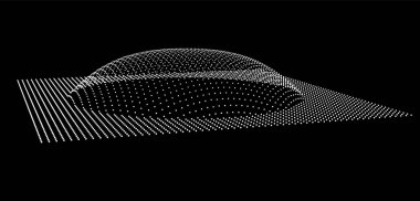 Dağ gibi kabarcıklar. Hill, küresel çıkıntı. Noktalardan oluşan yarımküre. Parçacık boyutu ses dalgası. Kürenin bir kısmı kutup tepesi küre yüzeyini etkiler. Büyük veri akışı hesaplaması.