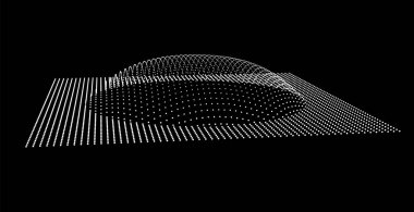 Dağ gibi kabarcıklar. Hill, küresel çıkıntı. Noktalardan oluşan yarımküre. Parçacık boyutu ses dalgası. Kürenin bir kısmı kutup tepesi küre yüzeyini etkiler. Büyük veri akışı hesaplaması.