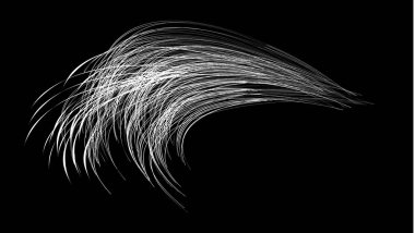 Beyaz arka planda beyaz akış fırça darbeleri beyaz politika demetleri. Soyut dağınık lifler. Vektör illüstrasyon girdabı bulanıklığı. Boya kalemleri ve tebeşir boyası, iplik, saç ve demet..