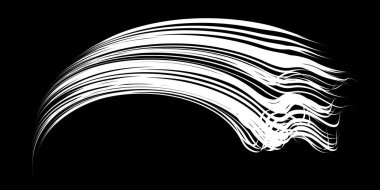 Beyaz arka planda beyaz akış fırça darbeleri beyaz politika demetleri. Soyut dağınık lifler. Vektör illüstrasyon girdabı bulanıklığı. Boya kalemleri ve tebeşir boyası, iplik, saç ve demet..