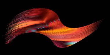 Renkli fırça darbesi. Kurdele hattı izole edildi. Gerçekçi ses dalgası. Beyaz arka planda izole edilmiş sıvı boya şekli. Tasarım projen için kapak sayfası. Gerçek vektör çizimi girdap bulanıklığı.