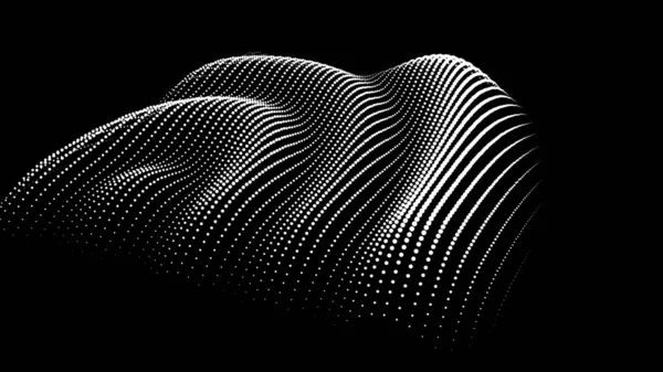 Büyük verilerin üç boyutlu dinamik düğümü bilimi noktalar. Parçacıkların sonsuz sinüzoit çizgisini dalgalandırın. Girdap tepesi neon topolojisi. Titreşim dalgalı davul müziği arkaplanı. Deniz araştırma bilimi damlaları düşüyor