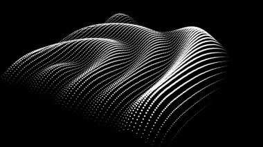 Sinüzoidal formül bozulması sinüs dalgası ve dalga formu. Üç boyutlu koordinatlardaki üç boyutlu fonksiyon uzayının grafiği. Bilim basit ayrıntılı ses damlası arkaplanı