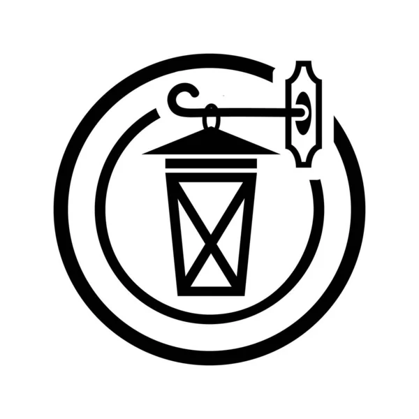 라이트 Vector Icon 일러스트 배경에 Kerosene Light Lamp Sign Design — 스톡 벡터