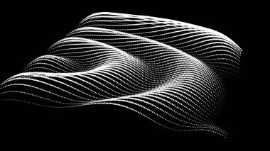 Sinüzoidal formül bozulması sinüs dalgası ve dalga formu. Üç boyutlu koordinatlardaki üç boyutlu fonksiyon uzayının grafiği. Bilim basit ayrıntılı ses damlası arkaplanı