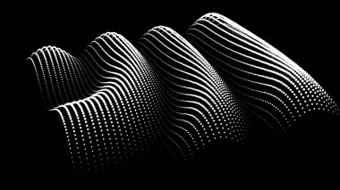 Sinüzoidal formül bozulması sinüs dalgası ve dalga formu. Üç boyutlu koordinatlardaki üç boyutlu fonksiyon uzayının grafiği. Bilim basit ayrıntılı ses damlası arkaplanı