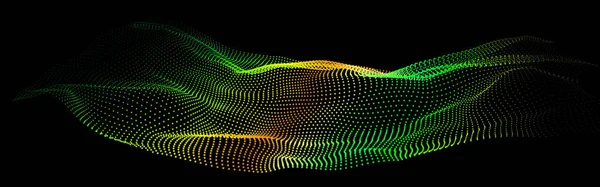 Données Profondes Dans Cadre Big Data Point Wave Hud Glow — Image vectorielle