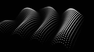 Sinüzoidal formül bozulması sinüs dalgası ve dalga formu. Üç boyutlu koordinatlardaki üç boyutlu fonksiyon uzayının grafiği. Bilim basit ayrıntılı ses damlası arkaplanı