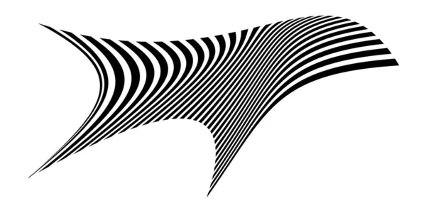 Zebra Dokusuyla Fırça Darbesi Gibi Dalgalanan Bayrak Siyah Beyaz Çizgili — Stok Vektör