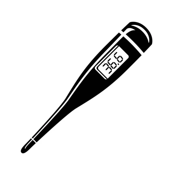 Thermomètre Numérique Dispositif Médical Pour Mesurer Température Patient Santé Style — Image vectorielle