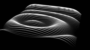 Sinüzoidal formül bozulması sinüs dalgası ve dalga formu. Üç boyutlu koordinatlardaki üç boyutlu fonksiyon uzayının grafiği. Bilim basit ayrıntılı ses damlası arkaplanı