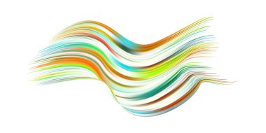 Kumaş rengi soyut bükülmüş akışkan şekil akışı. Modaya uygun sıvı tasarımı. 3D renkli soyut akış şekilli akış boyası. Derin analiz fırça darbesi renkli afiş. Vektör illüstrasyonu gerçekçi boya