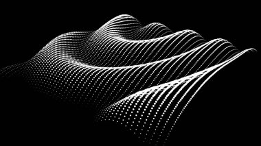 Sinüzoidal formül bozulması sinüs dalgası ve dalga formu. Üç boyutlu koordinatlardaki üç boyutlu fonksiyon uzayının grafiği. Bilim basit ayrıntılı ses damlası arkaplanı