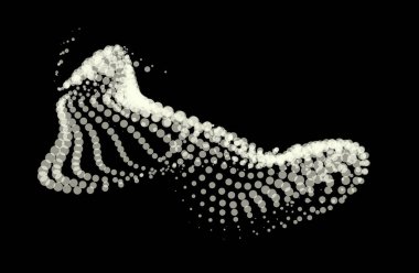 Sunum için matematik akış şablonu. Parçacıkların düzenlilik alanını vurgulayan ışık yayan çizgiler. Sinüzoidal bilim emretti. Büyük bir veri akışı işleniyor. Gizemli sihirli noktalar kayboluyor.