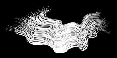 Beyaz arka planda beyaz akış fırça darbeleri beyaz politika demetleri. Soyut dağınık lifler. Vektör illüstrasyon girdabı bulanıklığı. Boya kalemleri ve tebeşir boyası, iplik, saç ve demet..