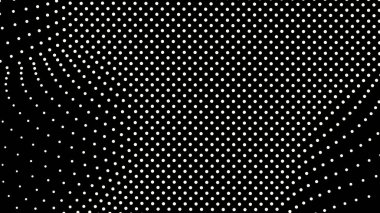 Kubbe şekilli çıkıntı kısmı, yüzey üzerindeki üç boyutlu bozulma illüzyonu için örgü gerilerek oluşturuldu. Ekran medyası video gezisi. Ağ LCD görüntüsü. Boyut boyutu farklı delik alanı ölçeklendir