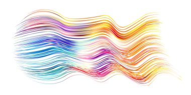 Kumaş rengi soyut bükülmüş akışkan şekil akışı. Modaya uygun sıvı tasarımı. 3D renkli soyut akış şekilli akış boyası. Derin analiz fırça darbesi renkli afiş. Vektör illüstrasyonu gerçekçi boya