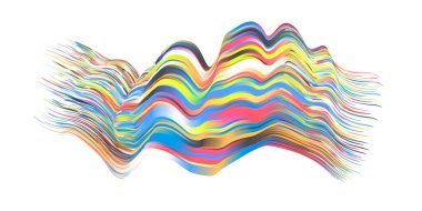 Kumaş rengi soyut bükülmüş akışkan şekil akışı. Modaya uygun sıvı tasarımı. 3D renkli soyut akış şekilli akış boyası. Derin analiz fırça darbesi renkli afiş. Vektör illüstrasyonu gerçekçi boya