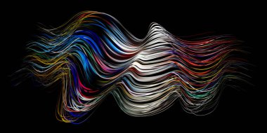 Tüylü çimen yaprakları ya da kıllar. Kuru boya kokusu, rüzgarda dalgalanan çizgiler. Renkli fırça darbesi. Gerçekçi ses dalgası. Beyaz arkaplanda izole edilmiş sıvı boya şekli.