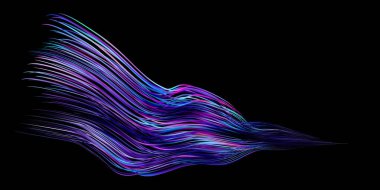 Tüylü çimen yaprakları ya da kıllar. Kuru boya kokusu, rüzgarda dalgalanan çizgiler. Renkli fırça darbesi. Gerçekçi ses dalgası. Beyaz arkaplanda izole edilmiş sıvı boya şekli.