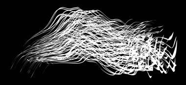 Beyaz arka planda beyaz akış fırça darbeleri beyaz politika demetleri. Soyut dağınık lifler. Vektör illüstrasyon girdabı bulanıklığı. Boya kalemleri ve tebeşir boyası, iplik, saç ve demet..