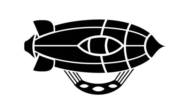 Luftschiff Luftschifffähig Luftblase Transport Detailliert Einfach Stil Logo Symbol Vektor — Stockvektor
