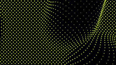 Kubbe şekilli çıkıntı kısmı, yüzey üzerindeki üç boyutlu bozulma illüzyonu için örgü gerilerek oluşturuldu. Ekran medyası video gezisi. Ağ LCD görüntüsü. Boyut boyutu farklı delik alanı ölçeklendir