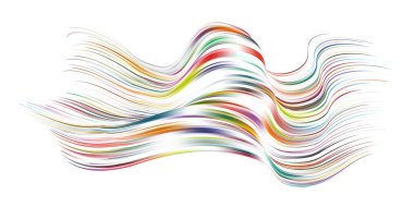 Cloth colorful abstract twisted fluide shape flow. Trendy liquid design. 3D colored abstract Flow shapes stream paint. Deep analysis brushstroke colorful banner. Vector illustration realistic dye