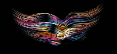 Tüylü çimen yaprakları ya da kıllar. Kuru boya kokusu, rüzgarda dalgalanan çizgiler. Renkli fırça darbesi. Gerçekçi ses dalgası. Beyaz arkaplanda izole edilmiş sıvı boya şekli.