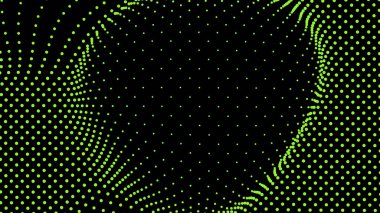 Kubbe şekilli çıkıntı kısmı, yüzey üzerindeki üç boyutlu bozulma illüzyonu için örgü gerilerek oluşturuldu. Ekran medyası video gezisi. Ağ LCD görüntüsü. Boyut boyutu farklı delik alanı ölçeklendir