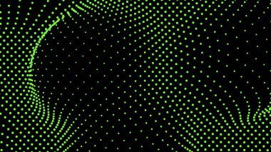Kubbe şekilli çıkıntı kısmı, yüzey üzerindeki üç boyutlu bozulma illüzyonu için örgü gerilerek oluşturuldu. Ekran medyası video gezisi. Ağ LCD görüntüsü. Boyut boyutu farklı delik alanı ölçeklendir