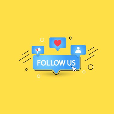Beni takip edin. Sosyal medya afişi. Üyelik için beni takip et, tanıt