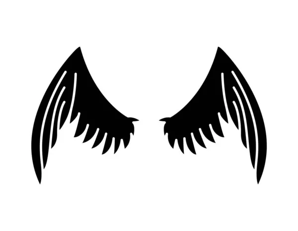 Alas de ángel. Alas Silueta con plumas para tatuaje, alas para logo — Archivo Imágenes Vectoriales