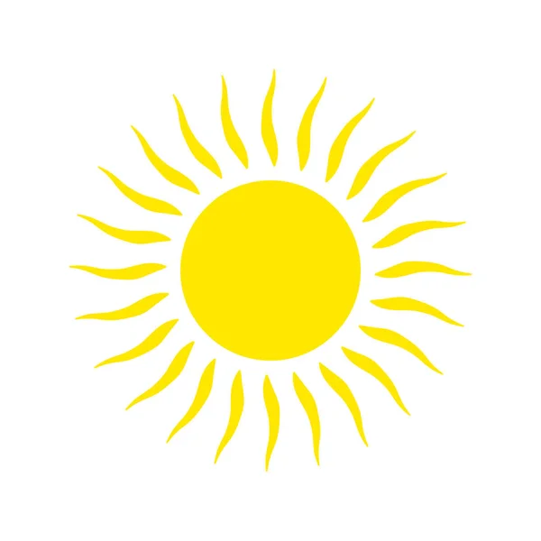Słońce. Sylwetka żółtego jasnego słońca na białym tle — Wektor stockowy