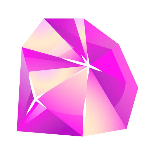 Kristallspiel. JEWELRY, lila Diamant, GUI-Dekorationen. Schmuck Stein Cartoon Vektor isoliert auf weißem Hintergrund — Stockvektor