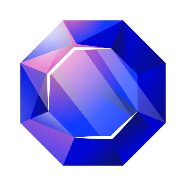 크리스탈 게임이야. JEWELRY, Cobalt Diamond, GUI 보석. 흰 바탕에 분리되어 있는 보석 돌로 만든 화폭 벡터 — 스톡 벡터