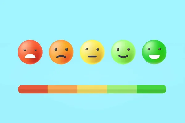 Feedback concept design, 3d emotions scale. — Vetor de Stock