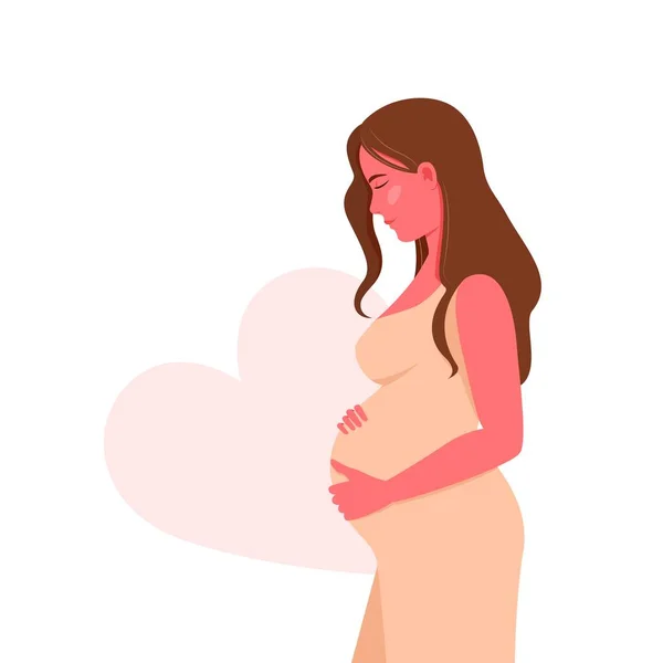 Une Femme Enceinte Concert Grossesse Préservation Grossesse Soins Santé Illustration — Image vectorielle