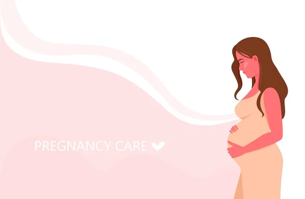Těhotná Žena Těhotenský Koncert Zachování Těhotenství Zdravotní Péče Vektorová Ilustrace — Stockový vektor