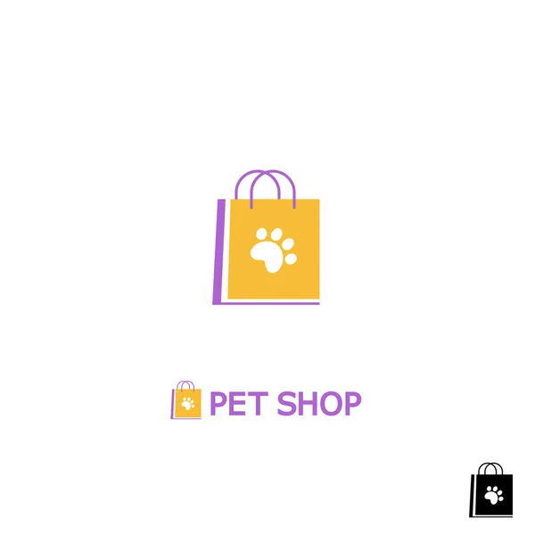 Pet Store Logotype Zoo Store Logo Goods Animals Symbol Paw — Stok Vektör