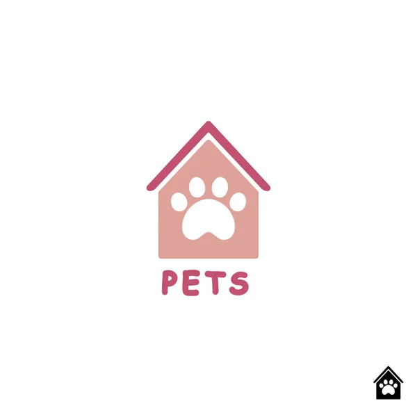 Zoo Store Logo Goods Animals Symbol Paw Print Logo Vector — Stockvektor