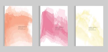 Parlak renkli vektör suluboya arkaplan seti. Soyut resimleme