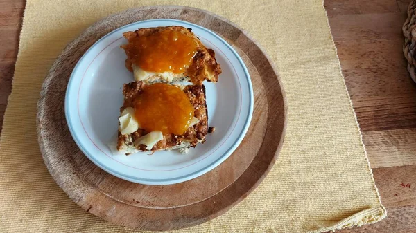 Orientalischer Käsekuchen Milchteigplatte Vorhanden Kann Mit Marmelade Gegessen Werden Essen — Stockfoto