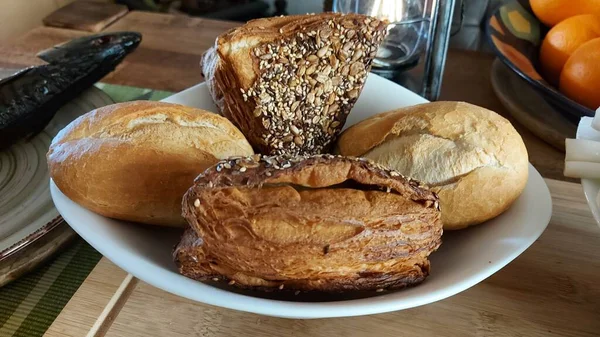 Comida Mediterrânea Alimentos Saudáveis Bruschetta Assada Massa Folhada Pão Crocante — Fotografia de Stock