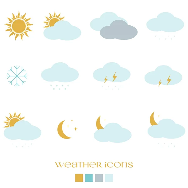 Weather Icons Set Weather Forecast Icons — Stock Vector