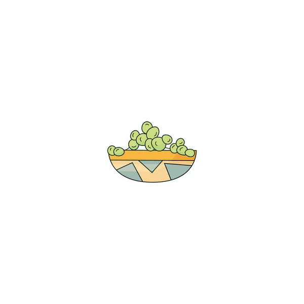 Cute zielony soczysty w doniczce roślin, wektor ilustracji izolowane na białym. Ikona sieci lub druku — Wektor stockowy
