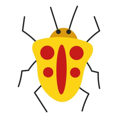 Beyazda izole edilmiş renkli böceğin vektör çizimi. El çizimi tarzı. Çizim ögesi