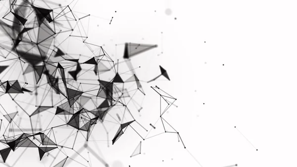 Abstracte Achtergrond Met Aansluitende Stippen Lijnen Netwerkverbindingsstructuur Plexus Effect Destructie — Stockfoto