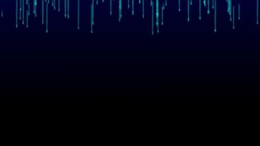 Dijital ikili veri, yayın kodu arka planı. Arkaplan matrisi. Bilgisayar korsanı programlama kavramı. Mavi sayıların düştüğü siber uzay, soyut arkaplan, ikili zincir. Kriptospace.