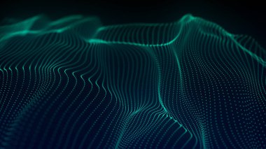 Teknoloji geçmişi. Gelecekçi nokta dalgası. Parçacıkların soyut dijital dalgası.